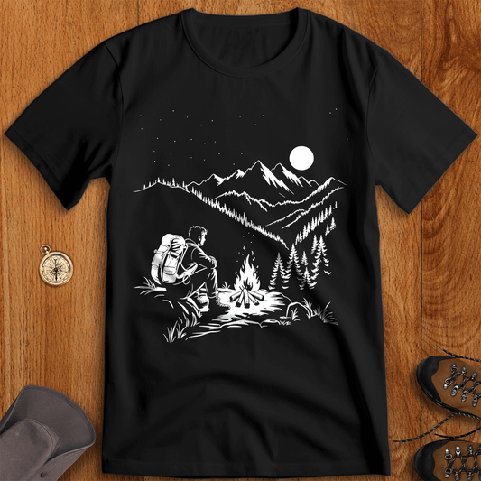Campfire Solitude: Under the Starry Sky
