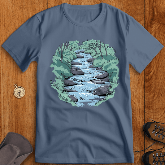 Serene Forest Stream – Nature-Inspired T-Shirt