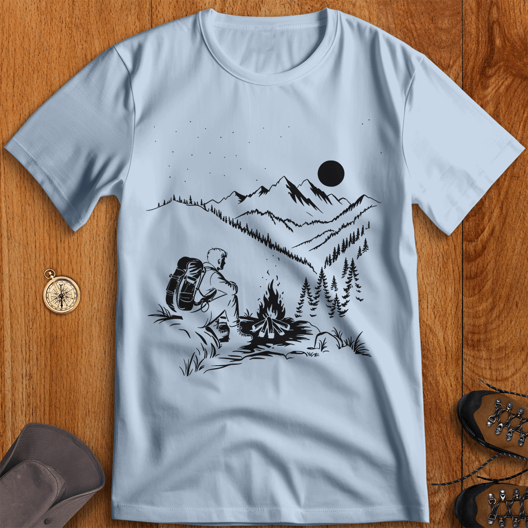 Campfire Solitude: Under the Starry Sky