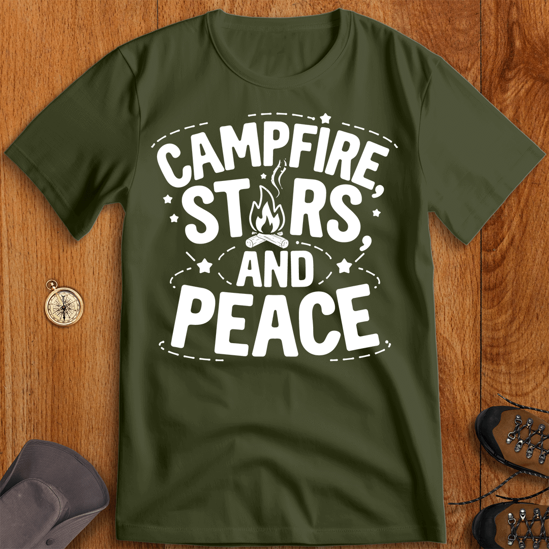 Campfire, Stars, and Peace - Nature Lover’s T-Shirt