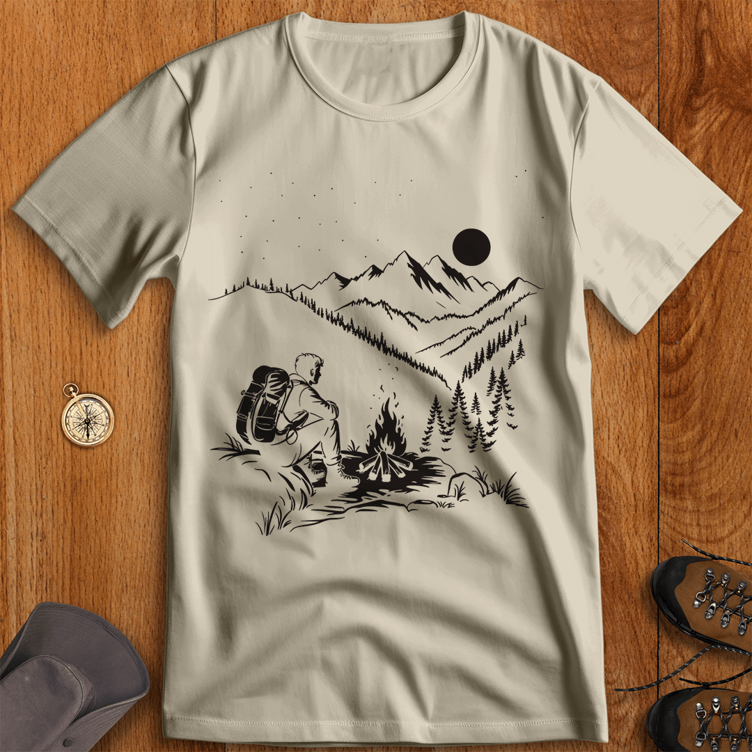 Campfire Solitude: Under the Starry Sky
