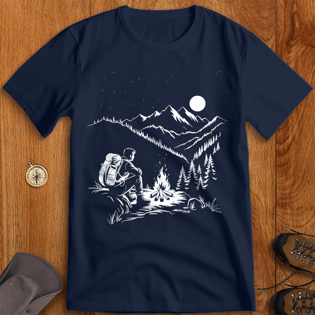 Campfire Solitude: Under the Starry Sky