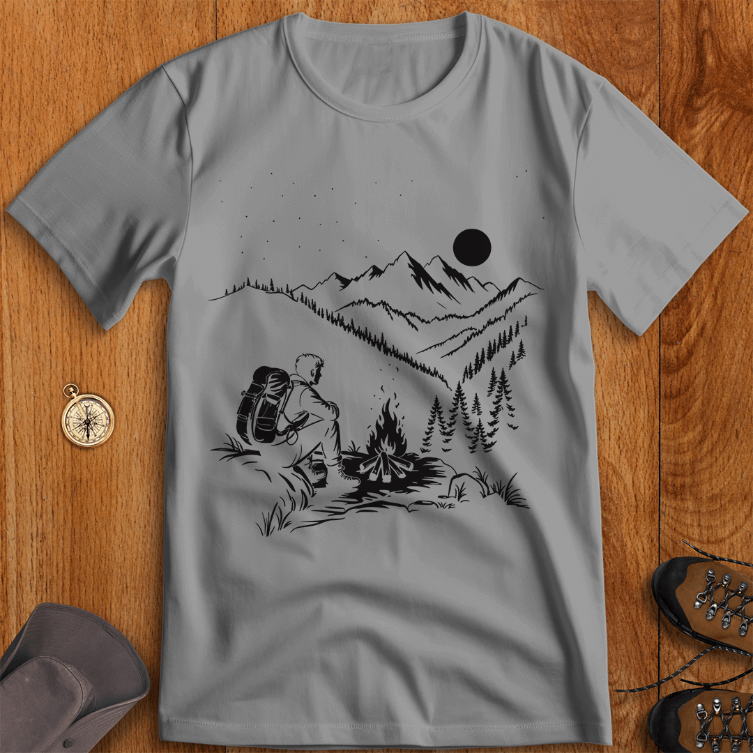 Campfire Solitude: Under the Starry Sky