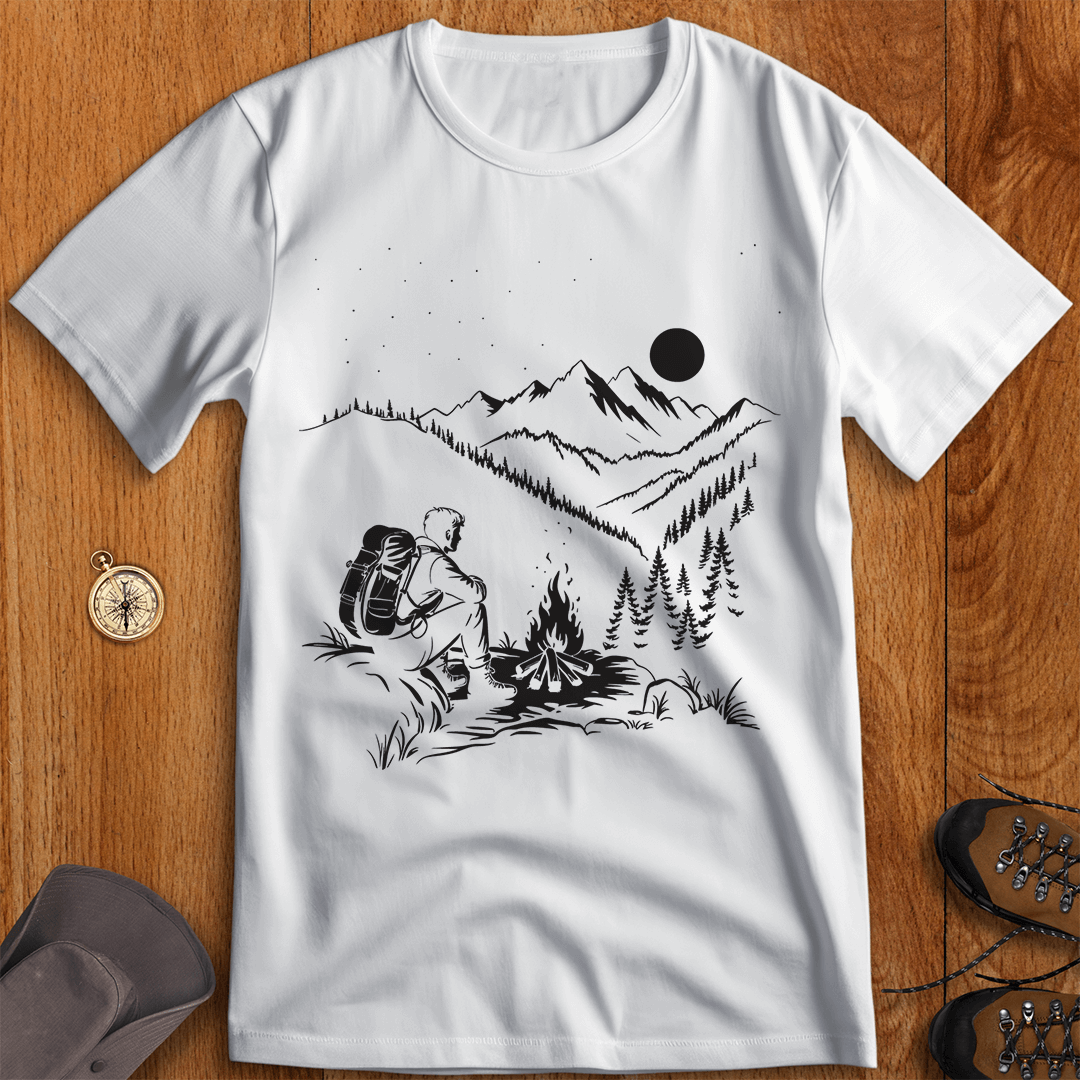 Campfire Solitude: Under the Starry Sky